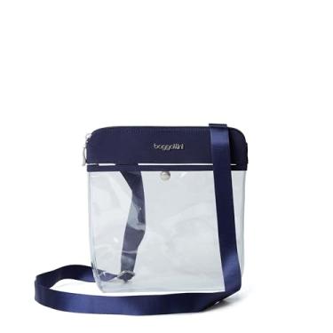 Imagem de Baggallini Bolsa transversal transparente para estádio, Azul royal, 8.5" w x 9" h