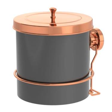 Imagem de Lixeira Redonda 5 Litros Com Suporte Ventosa - Future Industria Metalu