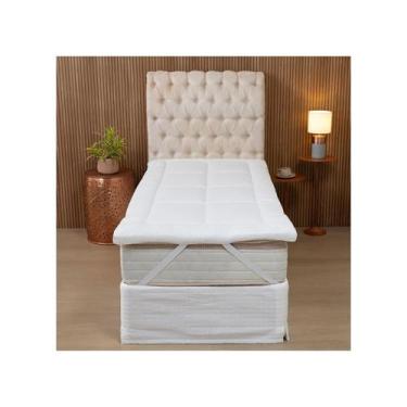 Imagem de Pillow Top Solteiro Protetor Colchão Box Acolchoado Colchonete Toque M