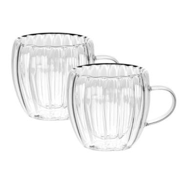 Imagem de Conjunto de 2 Xícaras Lyor Classic de Café Parede Dupla de Vidro 80ml 