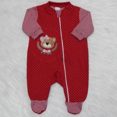Imagem de Macacão Bebê e Infantil Menino Ursinha - Pandora Baby Enxovais, Vermel
