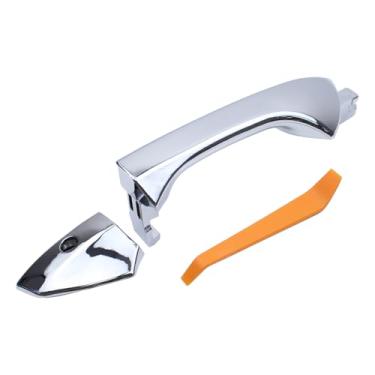 Imagem de MOTOKU Maçaneta externa cromada dianteira esquerda com fechadura para Honda Accord 2008-2012 lado externo do motorista com tampa