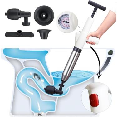 Imagem de Desentupidor de vaso sanitário resistente - Lançador de alta pressão para ralos entupidos, banheiro e pia