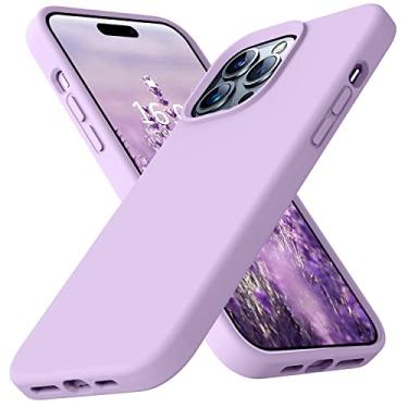 Imagem de Ktele Capa compatível com iPhone 14 Pro Max, capa de silicone líquido de grau AB, [Quatro cantos 50 + airbags minúsculos à prova de choque] [forro de microfibra macio antiarranhões] Capa de proteção para câmera - roxo claro