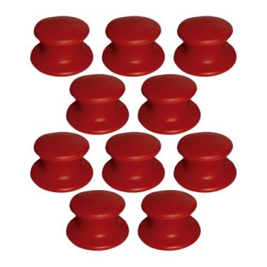 Imagem de 10 Pomel puxador de baquelite vermelhos premium pegador tampa de vidro para panelas e frigideiras