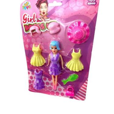 Imagem de Brinquedo Boneca Troca de Roupa Girl Dressed c/ acessórios - Patty Ami