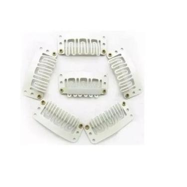 Imagem de kit 10 Presilhas Tic Tac branco peruca  aplique alongamentos - Lynx
