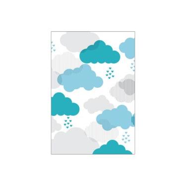Imagem de Painel De Festa Vertical 1,50 x 2,20 - Nuvens Cinza e Verde Água 014 -