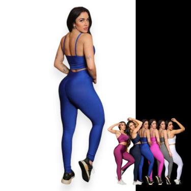 Imagem de CONJUNTO Fitness Feminino TOP ALÇA FINA + Calça LEG BÁSICA Sports Trei