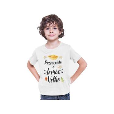 Imagem de Camiseta Juvenil Promovido a Irmão Mais Velho Festa Junina Branca - De