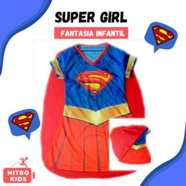 Imagem de Fantasia Vestido Simples da Super Girl - Podumaju, M