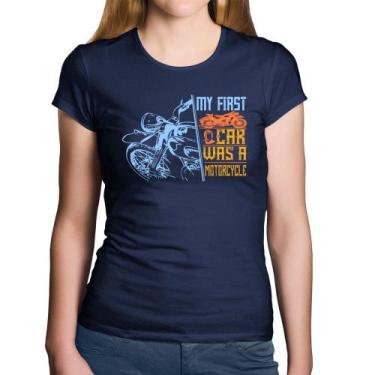 Imagem de Baby Look Algodão My First Car Was A Motorcycle - Foca na Moda, Marinh