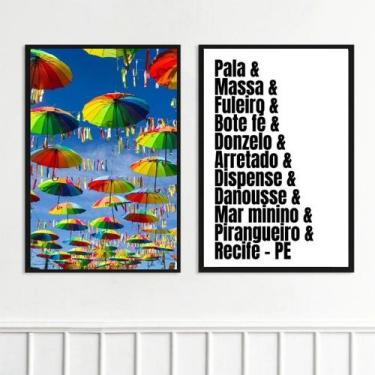 Imagem de Kit 2 Quadros Pernambuco - Recife 33x24cm - com vidro - Quadros On-lin