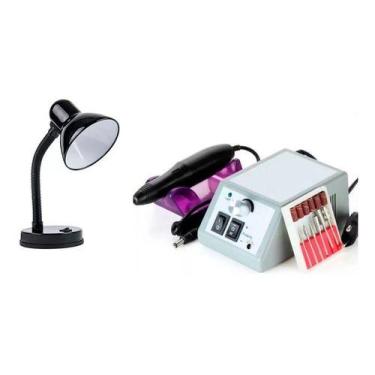 Imagem de Lixadeira Motor Unha Elétrica E Luminária Mesa Base Dobrá - Mr Vendas