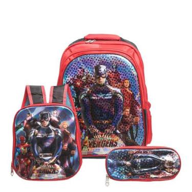 Imagem de Mochila Escolar Vingadores Marvel Meninos Lancheira+Estojo - TOYS 2U