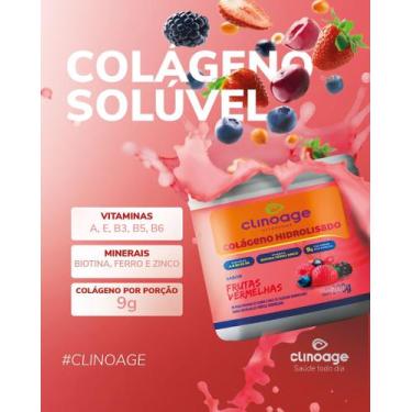 Imagem de Colageno Soluel 200g frutas vermelhas Clinoage