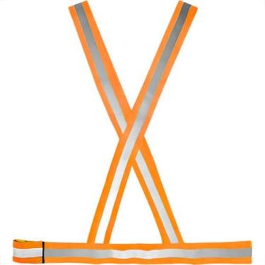 Imagem de Colete X Para Sinalizacao Noturno Laranja Plastcor