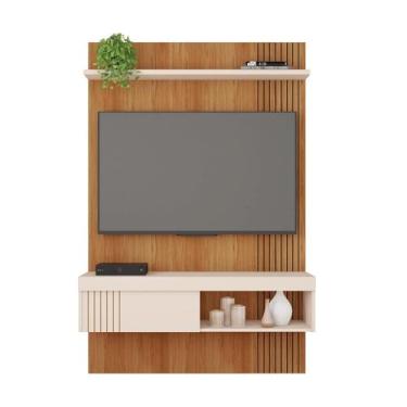 Imagem de Painel Pequeno Para Tv Até 45 Polegadas 119cm Freijó Off White Jade Caemmum