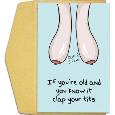 Imagem de Qiliji Cartão de aniversário engraçado para mulheres, cartão de aniversário rude para ela, 40th 50th 60th 70th for Female Friend, cartão de aniversário de velhice impertinente para esposa irmã melhor