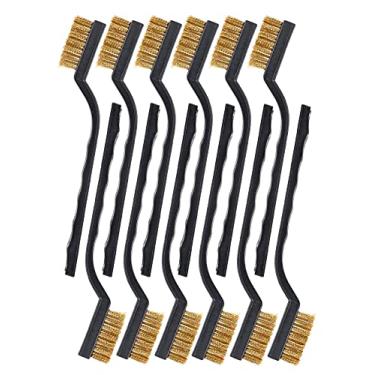 Imagem de SUJAYU Escova de Latão, Removedor de Ferrugem de Escova de Arame de Latão, Escova de Arame Pequena, Escovas de Latão para Limpeza, Decapante para Tinta Spray de Tecido de Ferrugem de Metal, Madeira(La