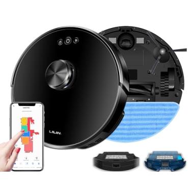 Imagem de Robô aspirador de pó LILIN XR500, Aspirador de pó robô, Exibição de mapa AI, 110/220V Bivolt, Controle de voz WiFi, Sucção 5KPa, Suporte Alexa e Google, Aspirador de pó úmido e seco