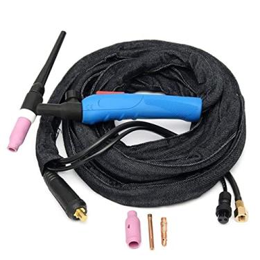 Imagem de Tocha de soldagem 200 Amp Tig tocha de soldagem Tig resfriada a ar válvula de tocha de cabeça flexível WP-17FV para máquina de solda TIG 180A-220A Kit de tocha (3M)