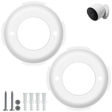 Imagem de ARSUNOVO Pacote com 2 placas de montagem de parede para bateria Google Nest Cam (externa ou interna), peça de substituição para colar de bloqueio/âncoras de parede compatível com câmera Nest