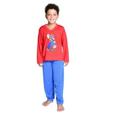 Imagem de Pijama Longo Infantil Menino Personagem Inverno Manga Longa - Prikéta 