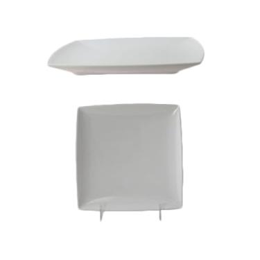 Imagem de A-to-Z Supply Placa 29006WT, 15 x 15 cm, 1,2 cm de profundidade, quadrada, resistente à quebra, pode ser lavada na lava-louças, sem BPA, melamina, clássica, branca, NSF, pacote com 12