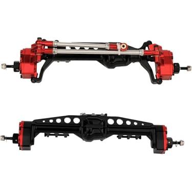 Imagem de ZIJOT CNC Metal Front and Rear Portal Axles for 1/10 RC Crawler Car Axial SCX10 III AXI03006 AXI03007 Wrangler JL AR45 Axle Upgrade Part (Red)