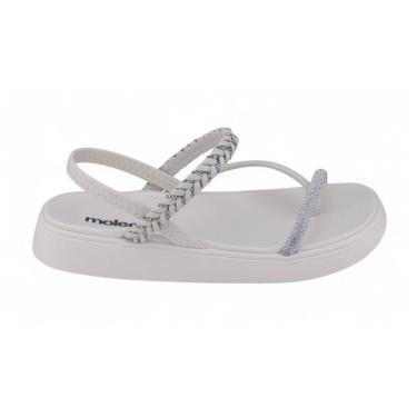 Imagem de Sandália Papete Feminina Moleca 5499.106 Brilho Strass