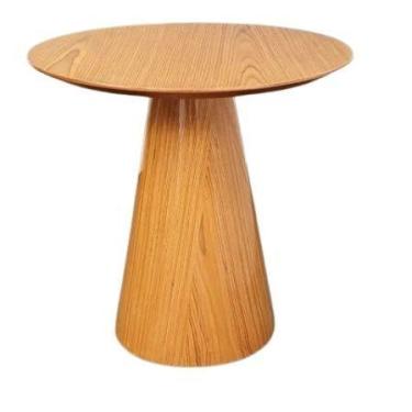Imagem de Mesa Lateral Cone Redonda 51 cm Laminada em Madeira Freijó - Personal 