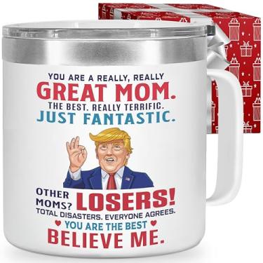 Imagem de Presentes para mãe de filha e filho, ideia engraçada de presente de aniversário para mãe e mulher, melhor ideia de presente para a nova mamãe no Dia das Mães, Natal, Você é uma ótima mãe - Caneca de