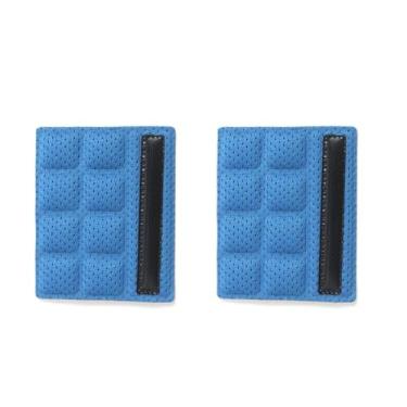 Imagem de PAXLAMB 2 peças de almofadas de queixo, conjunto de almofadas de espuma, substituições, tapetes universais para ciclismo, bicicleta, motocicleta, corrida de estrada, capacete de equitação (azul, 2