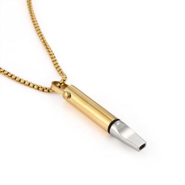 Imagem de INTIMATE LOVER Colar de respiração com filtro de algodão – auxílio de respiração consciente para relaxamento e foco, joia de meditação de aço inoxidável, 18.0 Inches, Algodão Metal, Sem Pedra Preciosa