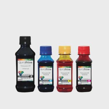 Imagem de Kit 4 Tinta Recarga Tankfull Para hp Universal de 250ml Black e 100ml Color QuimiPrime