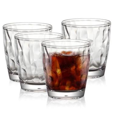 Imagem de Copos de água de plástico de 300 ml | Conjunto de 4 copos transparentes inquebráveis de acrílico transparente reutilizáveis para sucos de vinho para festa de piquenique em casa, lavável na lava-louças, empilhável (transparente)
