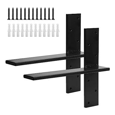 Imagem de Cskunxia Pacote Com 2 Suportes De Prateleira Suspensos Grátis, Em T Para Serviços Pesados Parafusos, Flutuantes, Bancada Granito, S