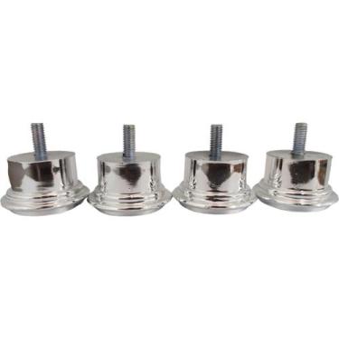 Imagem de Pé Para Sofá 3,3cm Cromado Redondo Kit 8 unidades - Fenix Mendonça