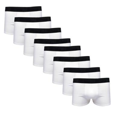 Imagem de Kit 8 Cuecas Masculinas Boxer Cotton Basic Wilson Branco, M