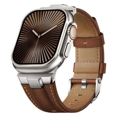 Imagem de Pulseira de couro Apple Watch Suitisbest Ultra 49 mm 46 mm 45 mm 44 mm
