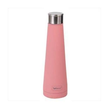 Imagem de Garrafa Térmica Squeeze 400ml D'Água Lisa Em Aço Inox - WELLMIX, Rosa
