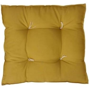 Imagem de Almofada Assento Cadeira Futon Grande 60x60 Decoração Sofá Confortável Cores Diversas (Mostarda)
