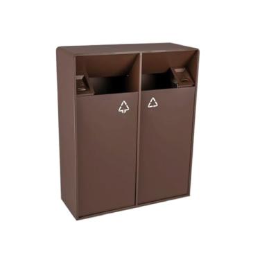 Imagem de Lixeira para Área Externa Coluna interna/externa do cinzeiro do metal da lata de lixo 38L/80L, quadrado moderno da lata de lixo comercial da casa Lixeira para Área Externa(Médio)