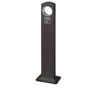 Imagem de Lixeira para Área Externa Pilar de cinzas à prova de chuva Hotel Ash Cigarette Butt Collection Vertical Extintor Fumar Lixeira Aço inoxidável ao ar livre Lixeira para Área Externa(Preto)