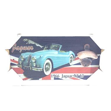 Imagem de 1966 Jaguar XJ 13 montagem na parede abridor de garrafas de cerveja placa de madeira 30,5 cm x 15,2 cm x 1/5.1 cm Ótimo para bar Mancave
