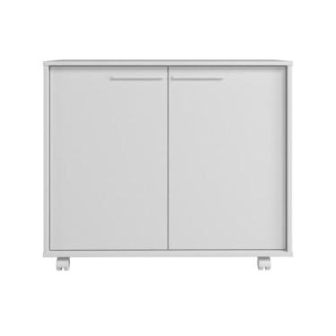 Imagem de Balcão em MDP com 2 Portas 2 Prateleiras e 4 Pés com Rodízios BRV Móve