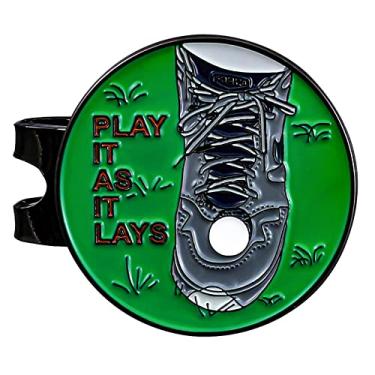 Imagem de SPORTY BUFF Marcador de bola de golfe com clipe magnético para chapéu – Presente divertido de golfe (MR.LARSONS sapato)