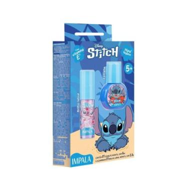 Imagem de Kit Esmalte Impala Brilho Labial Stitch Unha Disney Infantil