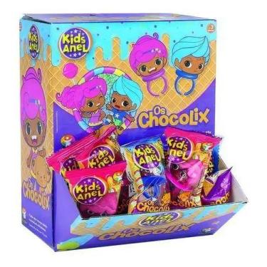 Imagem de Pirulito Anel Chocolix Caixa 32 Unidades De 13g KIDS ZONE